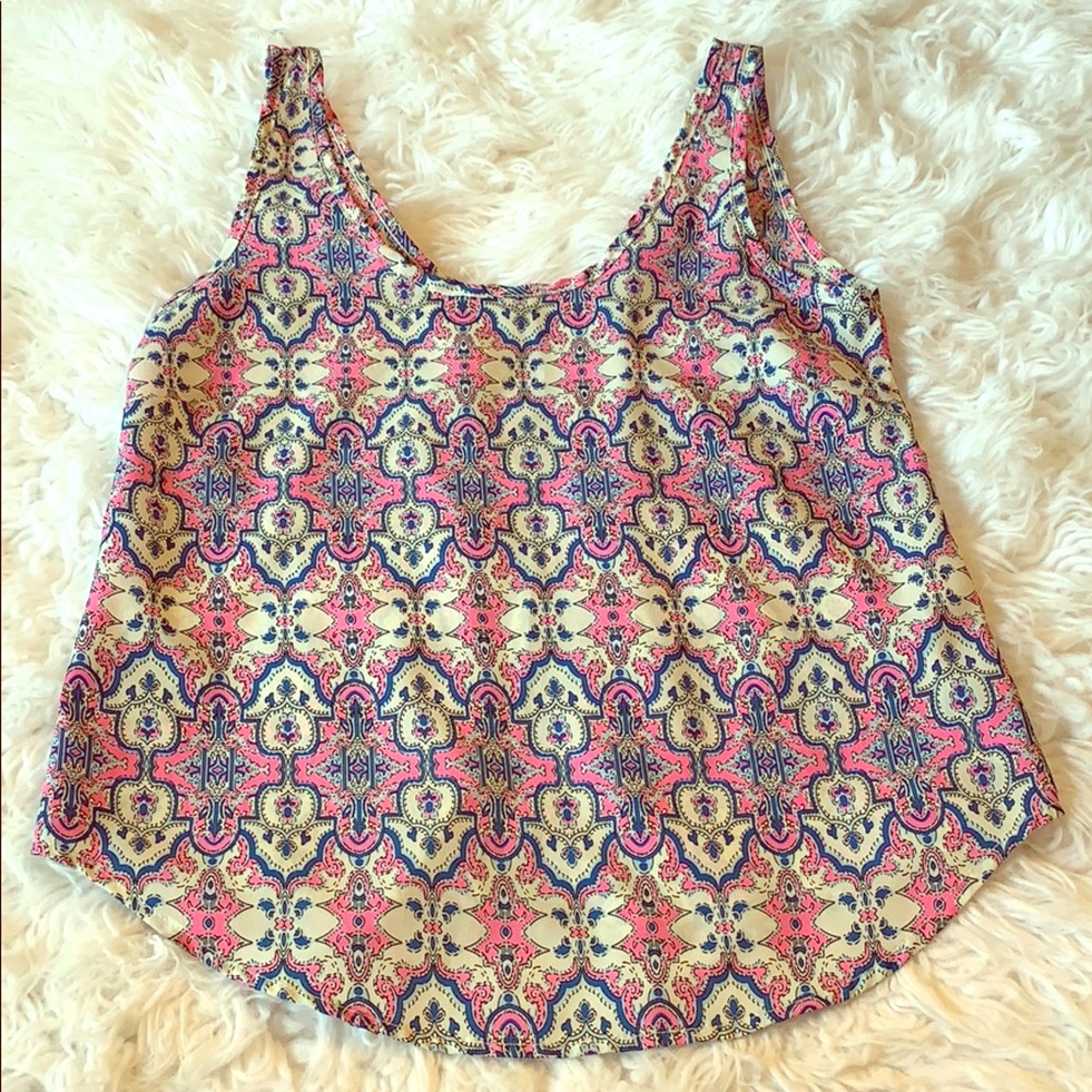 Bright pink and blue top!